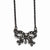 Black-Plated Black Crystal Bow Necklace