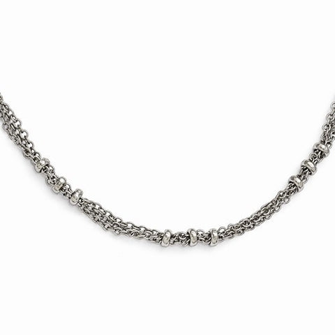 Silver-Tone Bead Design Necklace