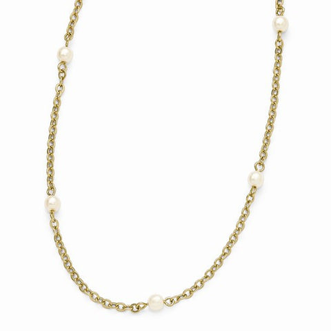 Gold-Tone Simulated Pearl Necklace