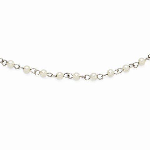 Silver-Tone Simulated Pearl Necklace