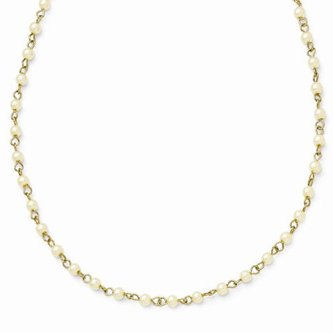 Gold-Tone Simulated Pearl Necklace