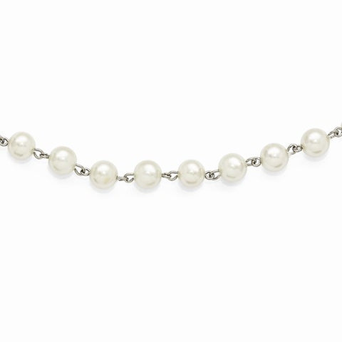 Silver-Tone Simulated Pearl Necklace