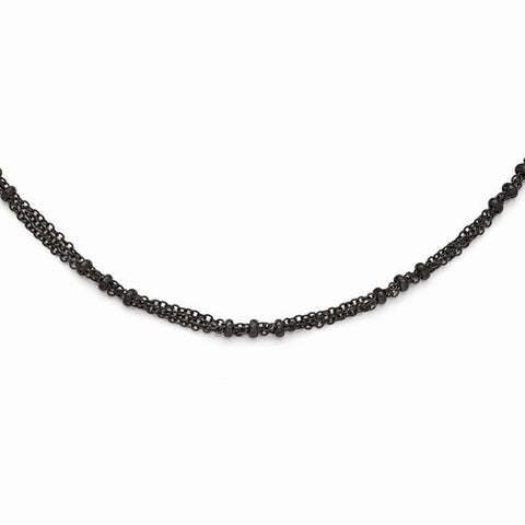 Black-Plated Bead Design Necklace