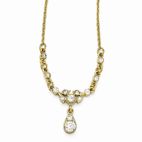 Gold-Tone Clear Glass Necklace