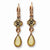 Copper-tone Lt.Colorado Crystal/Golden MOP Leverback Earrings