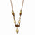 Copper-tone Lt. Colorado & Brown Crystal Mother of Pearl Necklace