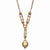 Copper-tone Lt. Colorado & Brown Crystal Mother of Pearl Necklace