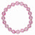 Silver-tone Pink Glass Beads Stretch Bracelet