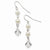 Silver-tone Glass Pearl Crystal Beads Dangle Earrings