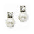 Silver-tone Crystal Acrylic Stones Post Earrings