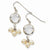 Silver-tone Glass Beads Crystal Stone Dangle Earrings