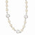 Silver-tone Glass Beads & Crystal Stones Necklace