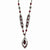 Black-plated Red Crystal Beads & Oval Drop Necklace