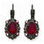 Black-plated Red Aurora Borealis Glass Stones Leverback Earrings