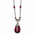 Black-plated Red & Aurora Borealis Glass Stones Necklace