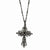 Black-plated Black Crystal Cross Necklace