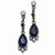 Black-plated Lt Dk Blue Crystal Post Earrings