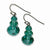 Black-plated Dark Green Crystal Dangle Earrings