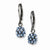 Black-plated Blue Glass Stones Leverback Earrings