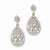 Silver-tone Crystal Teardrop Post Dangle Earrings