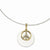 Silver-tone with Gold-tone & Crystal Peace Symbol Necklace