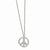 Silver-tone Crystal Peace Symbol Necklace