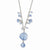 Silver-tone Light Blue Glass Beads Necklace