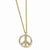 Gold-tone Crystal Peace Symbol Necklace