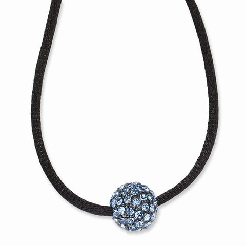 Black-plated Blue Glass Stones Necklace