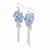 Silver-tone Blue Glass Beads Cluster Drop Earrings