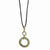 Brass-tone Blue Green & Lt. Colorado Crystal Necklace