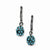 Black-plated Teal Glass Stones Fireball Leverback Earrings