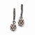 Black-plated Pink Glass Stones Fireball Leverback Earrings