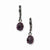 Black-plated Purple Glass Stones Fireball Leverback Earrings