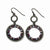 Black-plated Lt Dk Pink & Purple Crystal Dangle Earrings