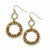 Gold-tone Light Dark Colorado Crystal Dangle Earrings