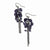 Black-plated Smokey Purple Glass Beads Dangle Earrings