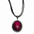 Black-plated Purple Stone w/Black Cord Necklace