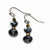 Black-plated Black Brown Glass Beads Dangle Earrings