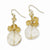 Gold-tone Light Colorado Glass Beads Dangle Earrings