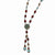 Copper-tone Aqua & Brown Acrylic Beads Necklace