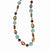 Copper-tone Aqua & Brown Acrylic Beads Necklace