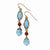 Copper-tone Aqua Brown Acrylic Beads Dangle Earrings