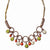 Copper-tone Green Enamel Orange Beads Necklace