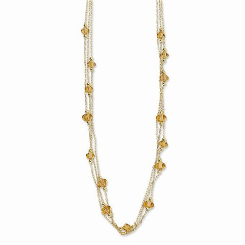 Gold-tone Light Colorado Acrylic Beads Necklace