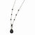 Silver-tone Clear & Black Glass Beads & Epoxy Stones Necklace