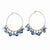 Silver-tone Light Dark Blue Crystals Hoop Earrings