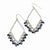 Silver-tone Sodalite Blue Crystals Diamond Shaped Dangle Earrings