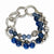 Silver-tone Blue Bead & Crystal Stretch Bracelet