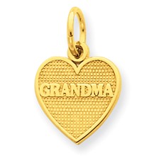 14k Gold Grandma Heart Charm hide-image